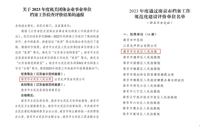 喜报!玄武法院档案室获评“江苏省示范档案室”