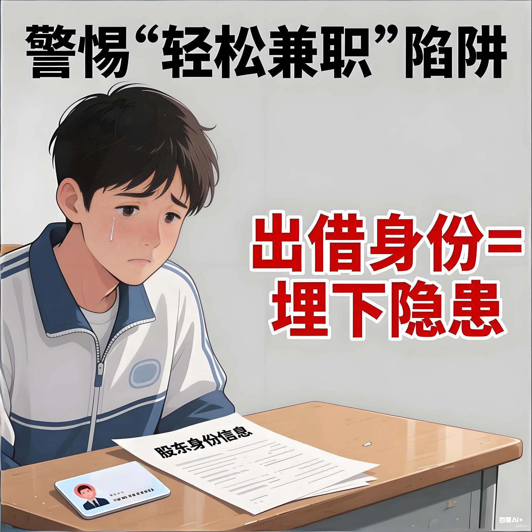 警惕“轻松兼职”陷阱！大学生出借身份信息，股东身份获得容易涤除难